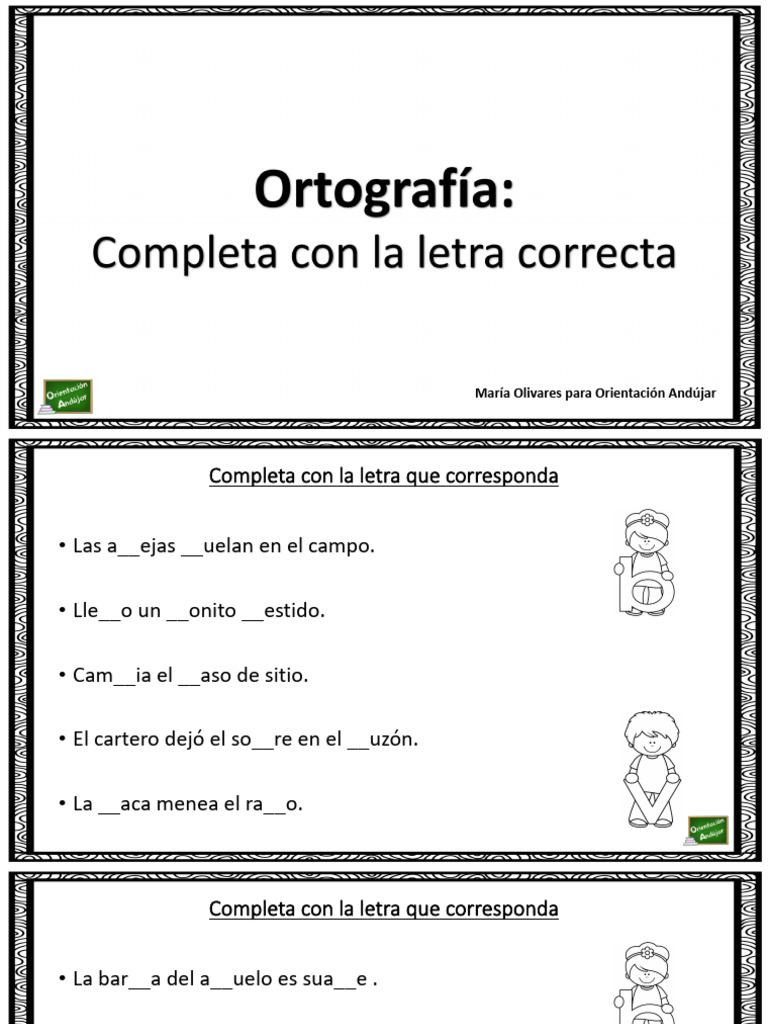 Ortografia Completar Letra Correcta | PDF