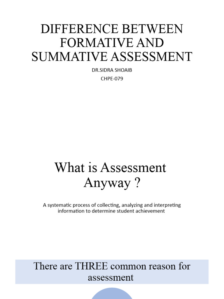 Difference Between Formative and Summative Assessment | PDF ...
