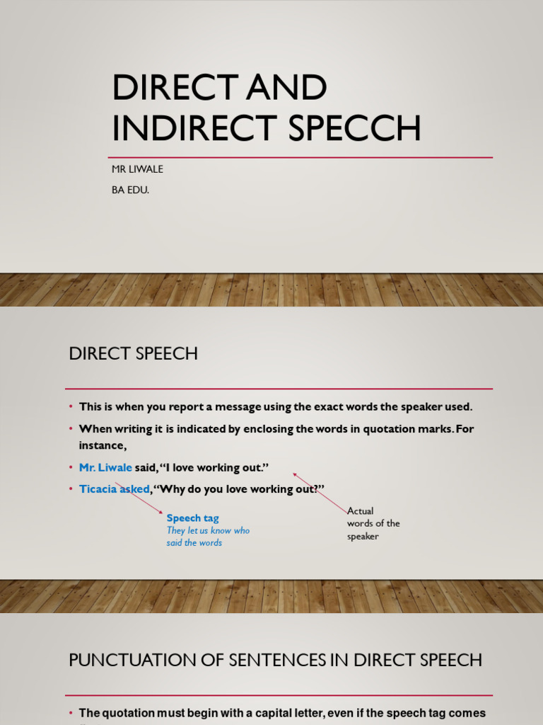 Direct and Indirect Speech Guide | PDF | Punctuation | Grammatical Tense