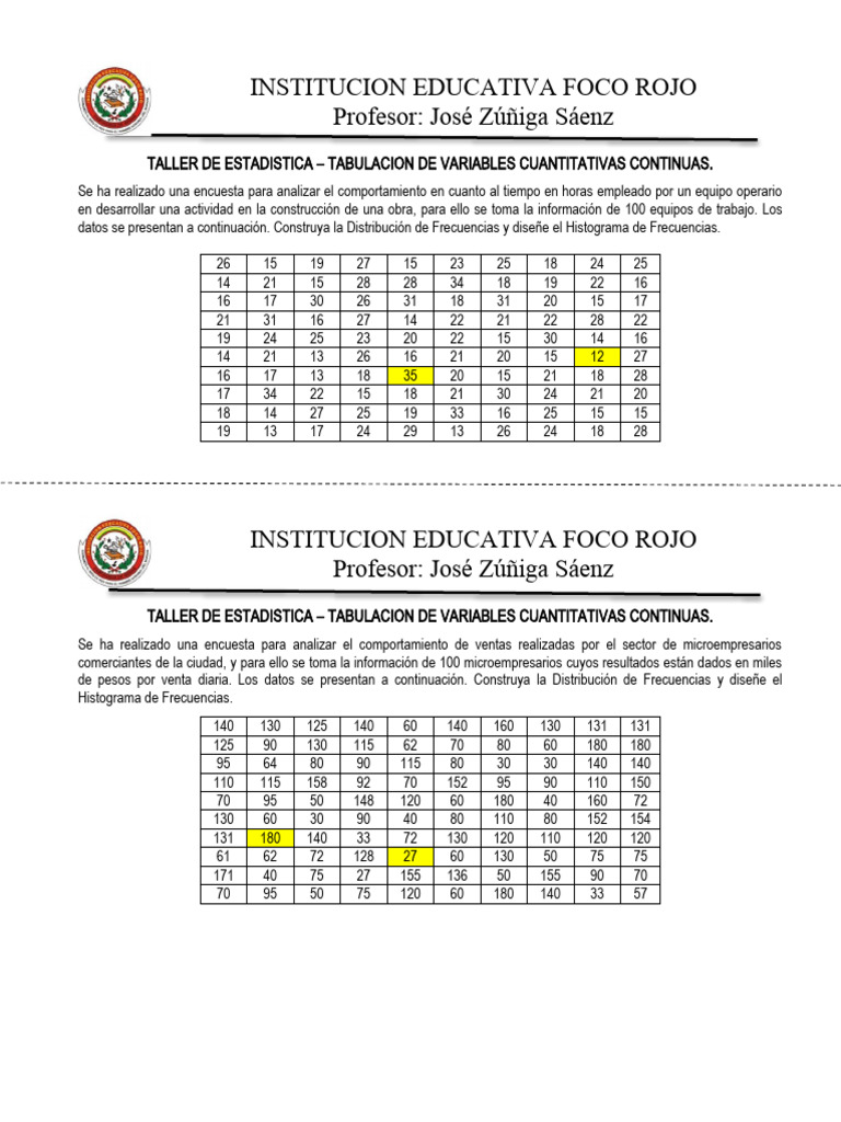 Estadistica - Act 6 - (11°) - Tabulacion Variable Cuantitativa Continua ...