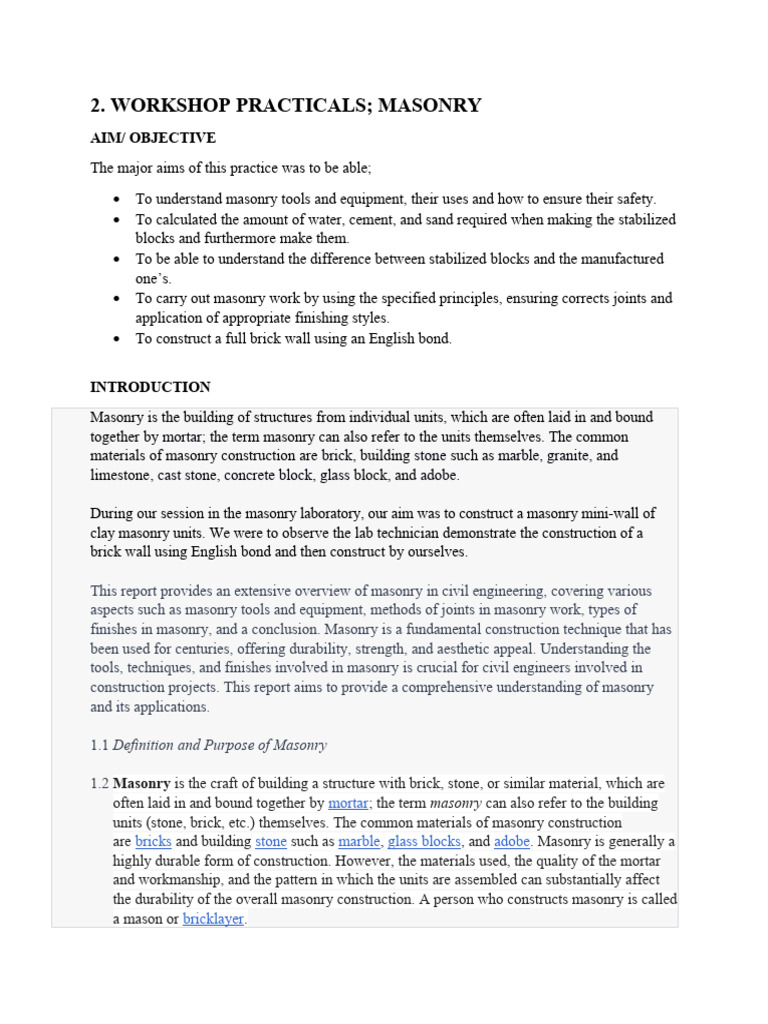 Masonry Pdf Masonry Brick