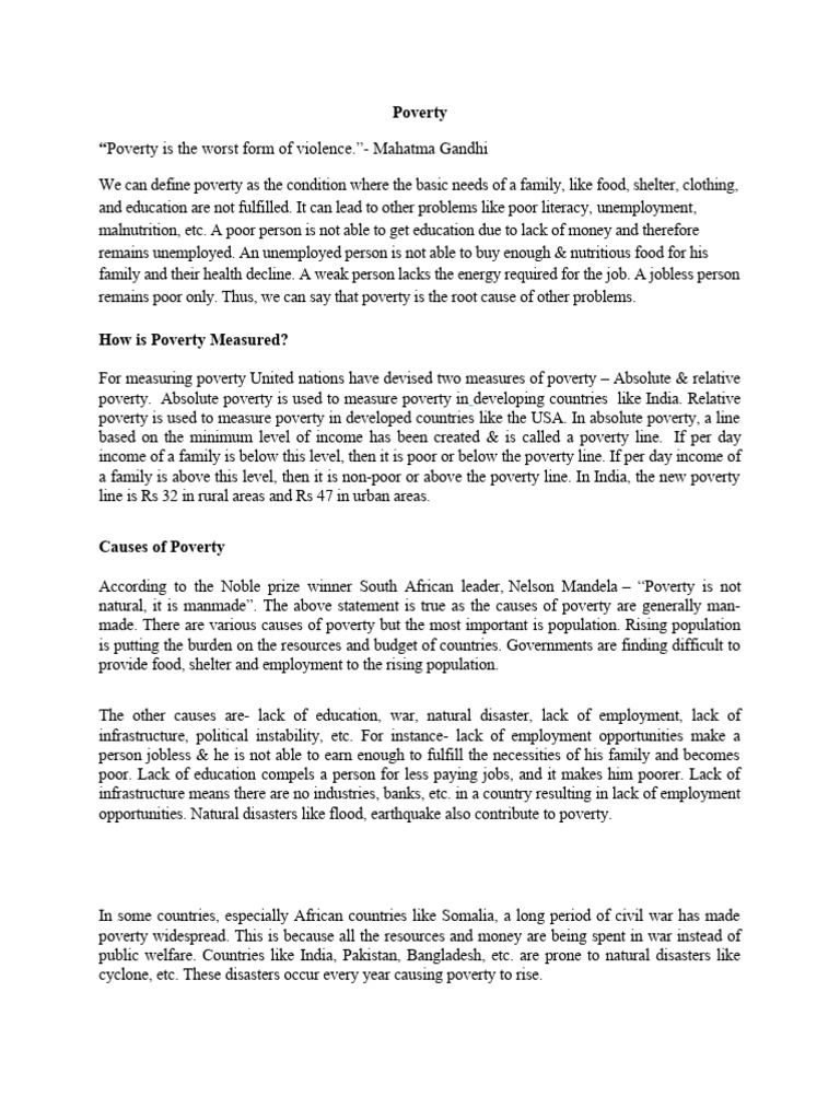 Poverty | PDF | Poverty | Poverty &amp; Homelessness