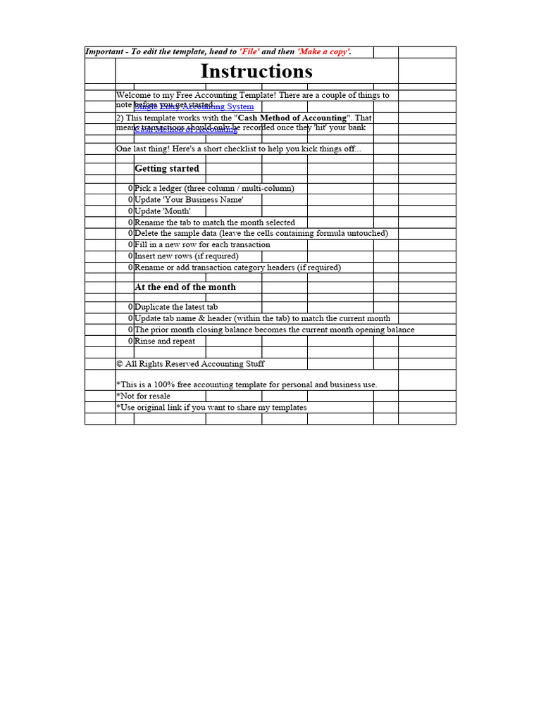 Free Accounting Template | Download Free PDF | Cash | Economies