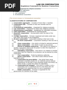 Law On Corporations Test Bank With Revised Corporate Code References