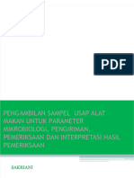 Pengambilan Sampel Usap Alat Makan Untuk Parameter Mikrobiologi Pengiriman