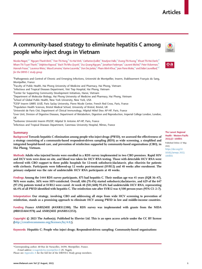 A Community Based Strategy To Eliminate Hepatitis Pdf Hepatitis C