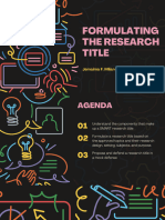 Formulation of The Research Title