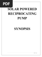 Solar Powered Reciprocating Pump - Synopsis