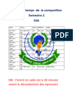 Emploi Du Temps de La Composition