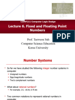 Lecture 6. Fixed and Floating Point Numbers: Prof. Taeweon Suh Computer Science Education Korea University