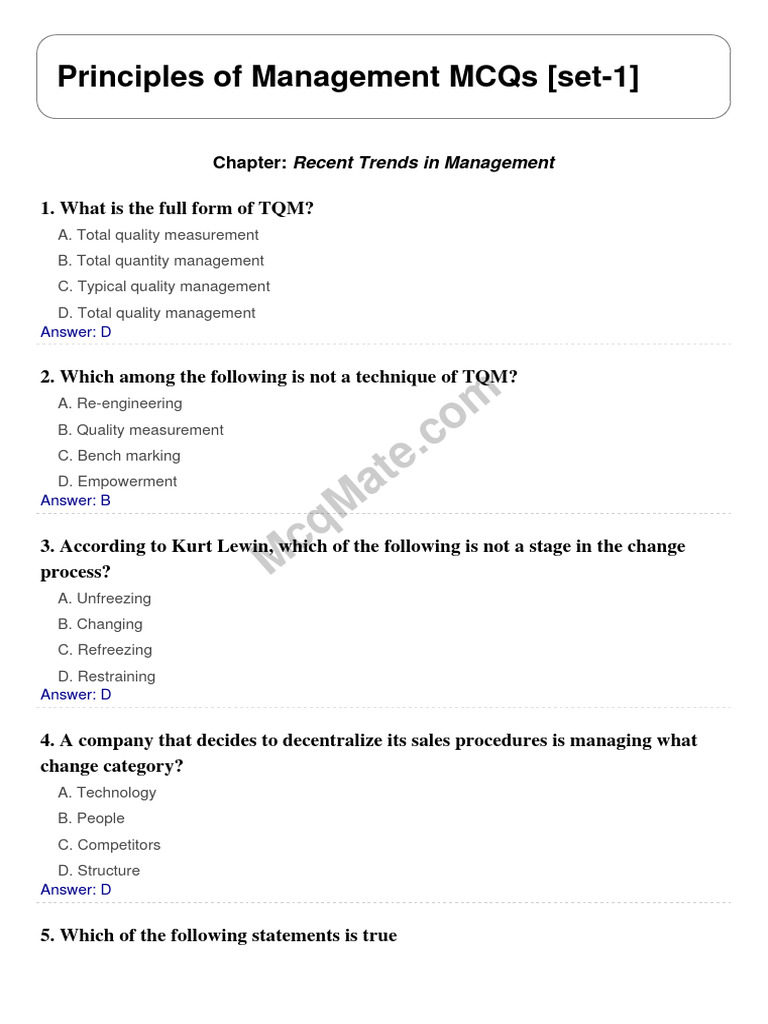 Recent Trends In Management Set 1 Pdf Outsourcing E Commerce