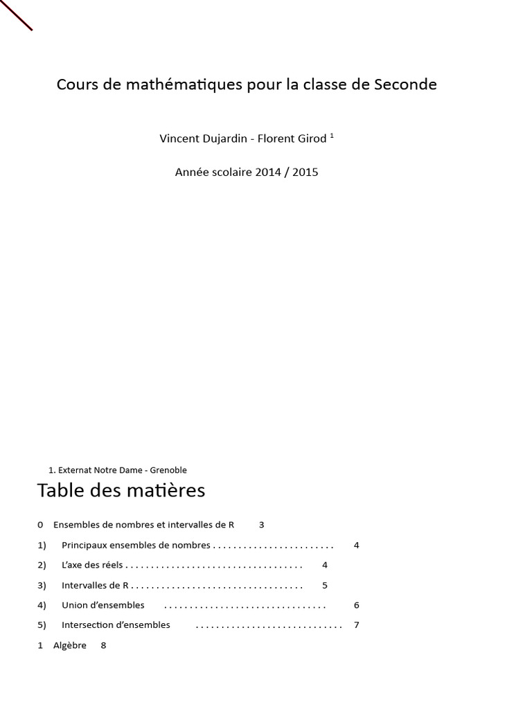 Ensembles de Nombres et Intervalles | PDF | Inclusion (mathématiques ...