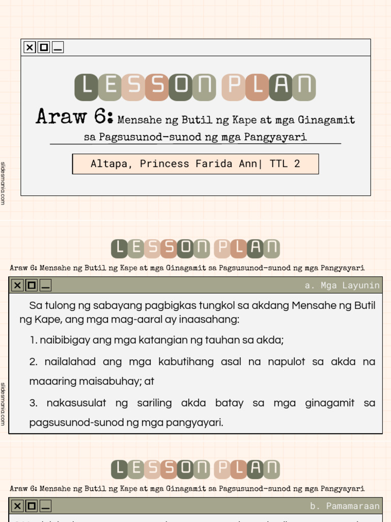 Lesson Plan Presentation-Filipino | PDF