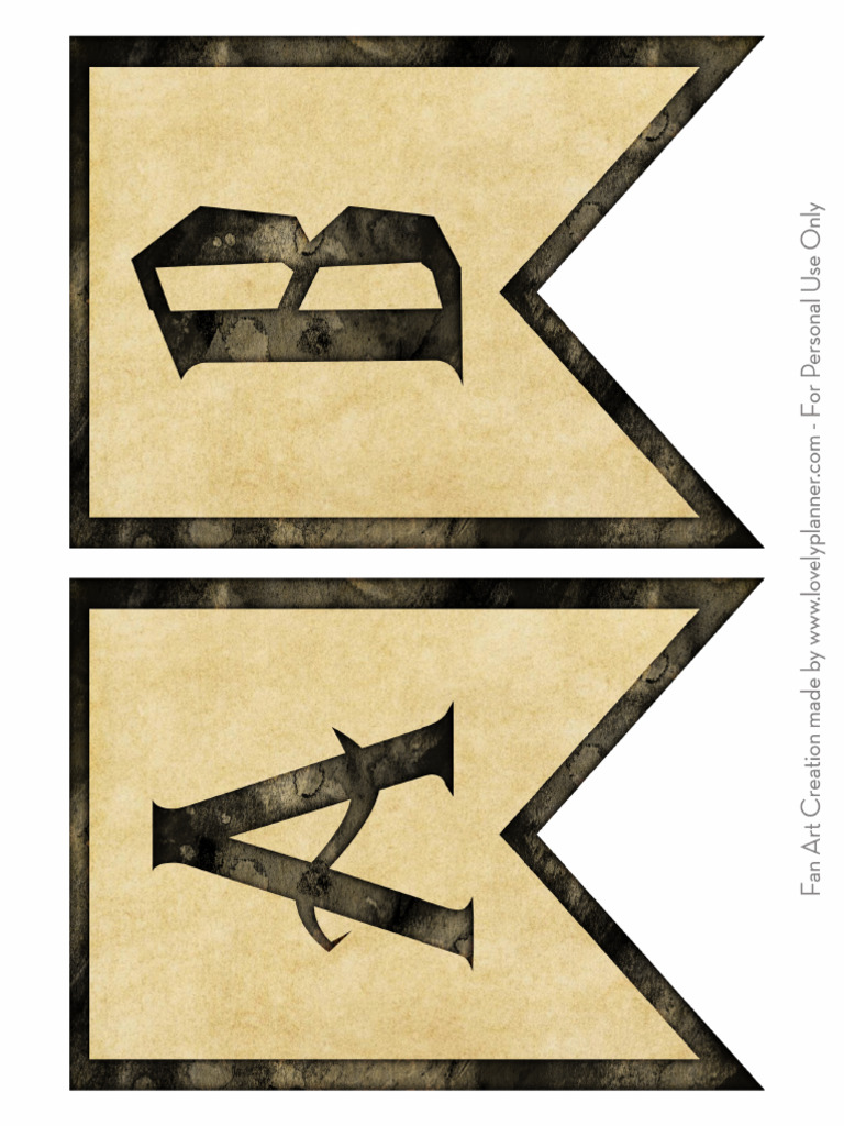 PDF Vintage Parchment Harry Potter Alphabet & Numbers Banner by