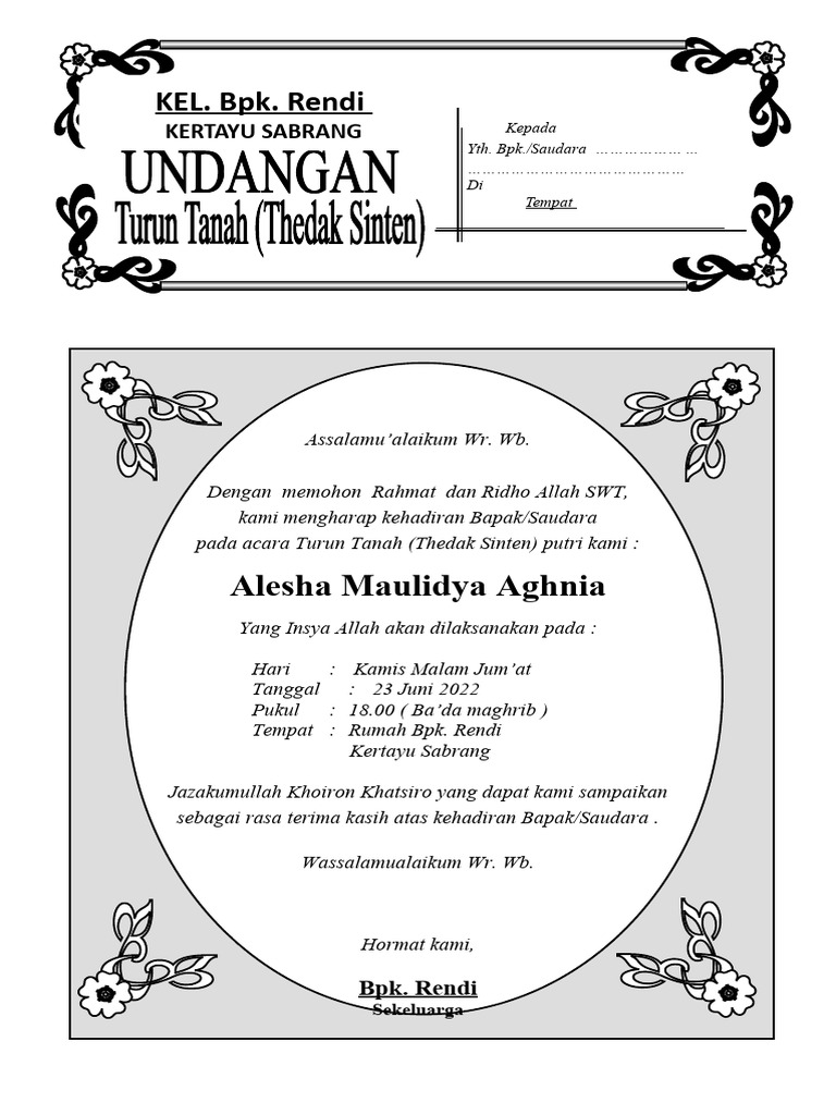 undangan Tasyakuran | PDF