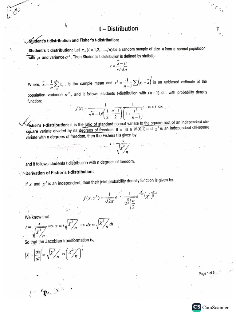 t distribution problem