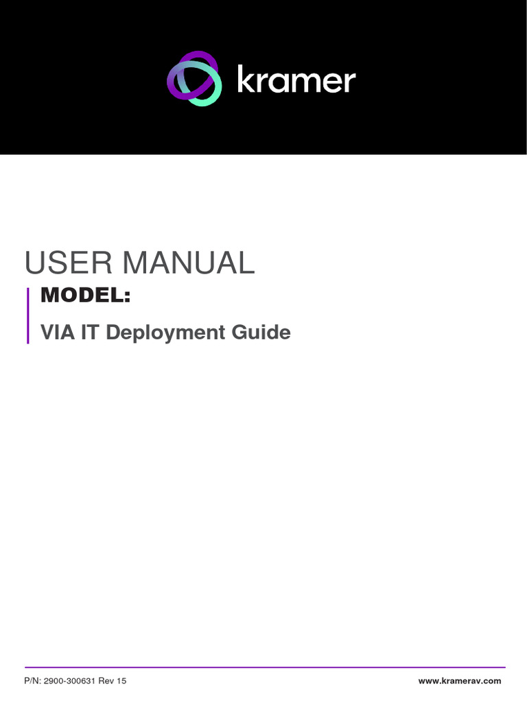 Kramer Via It Deployment Guide Um 15 PDF
