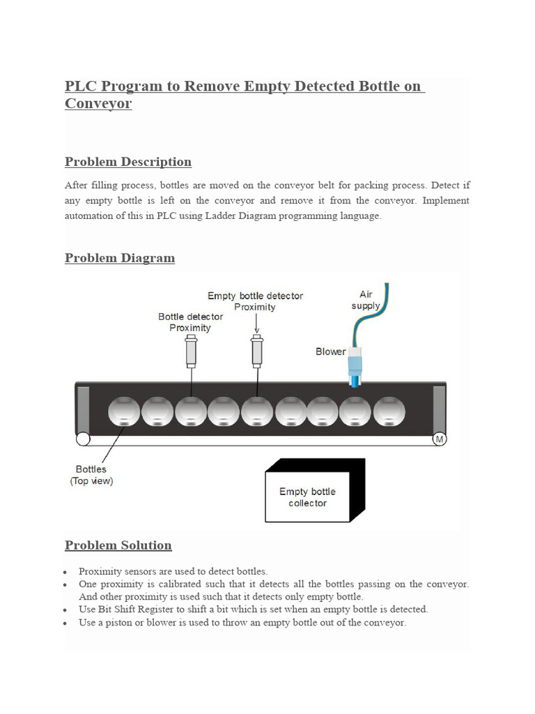 PLC Ladder Diagram for Bottle Removal | PDF | Programmable Logic ...