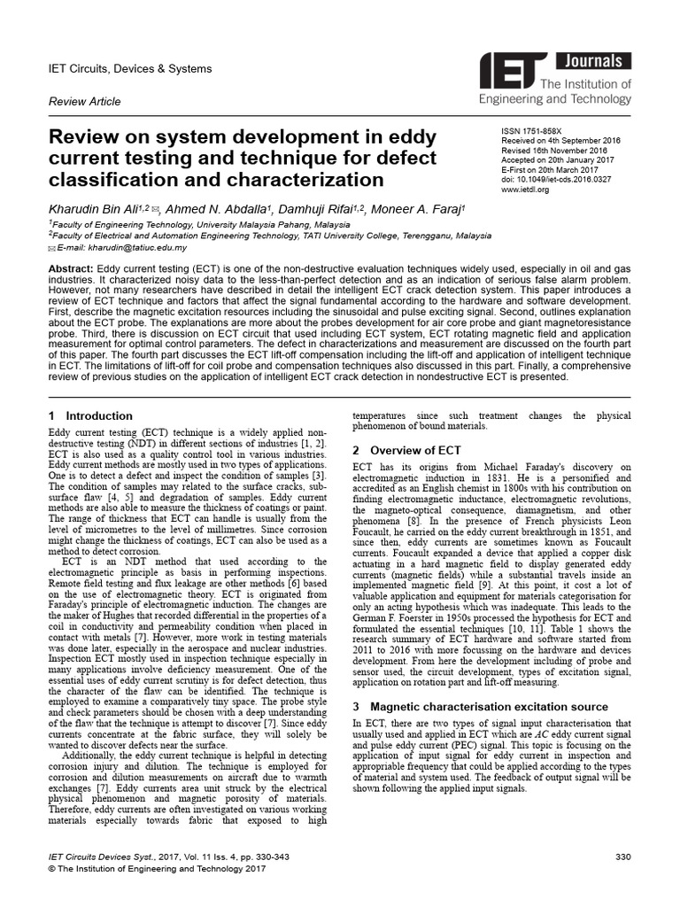 Eddy Current Testing for Crack Detection | PDF