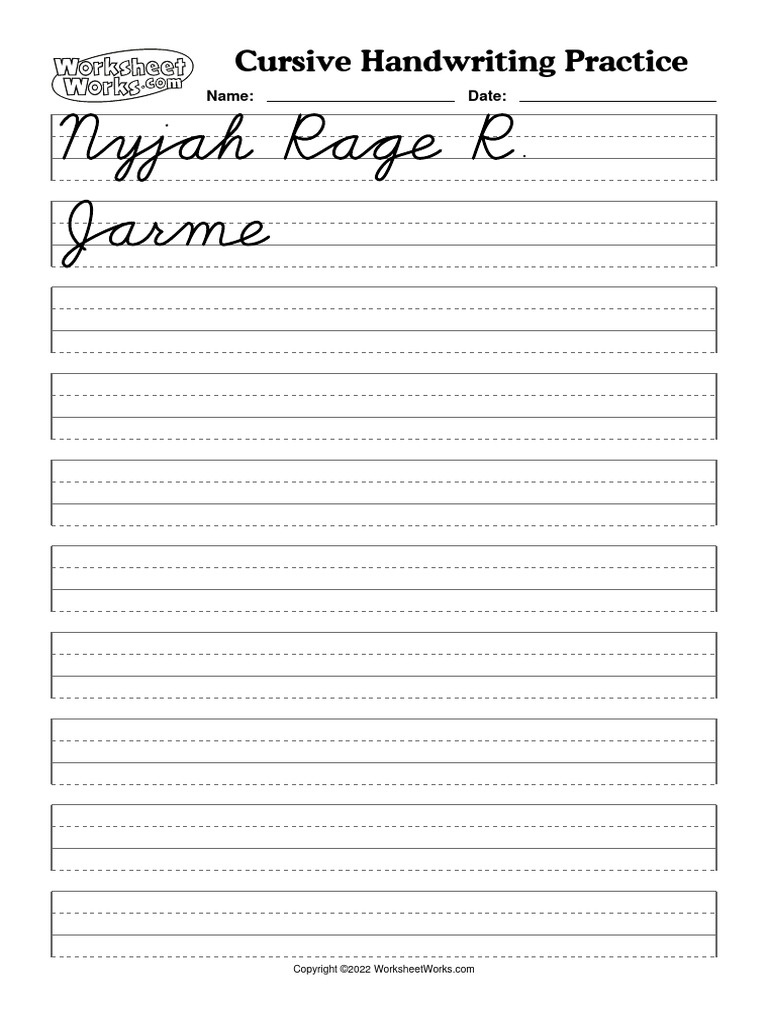 Worksheetworks cursive handwriting practice 1 pdf