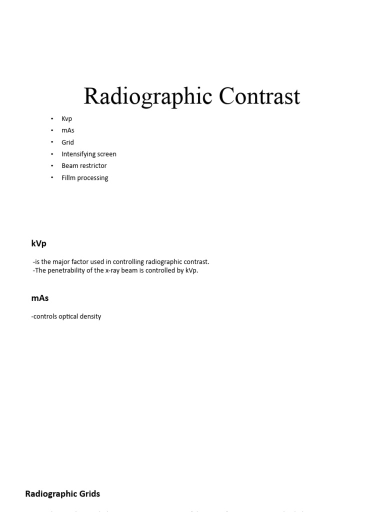 Radiographic Contrast | Download Free PDF | Radiography | X Ray