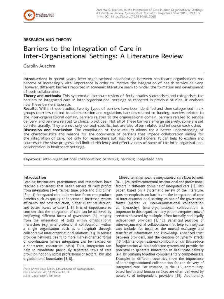 Barriers Patient Care Pdf Pub Med Health Care