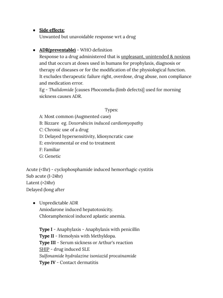 Adverse Drug Reaction | PDF | Clinical Medicine | Medical Specialties