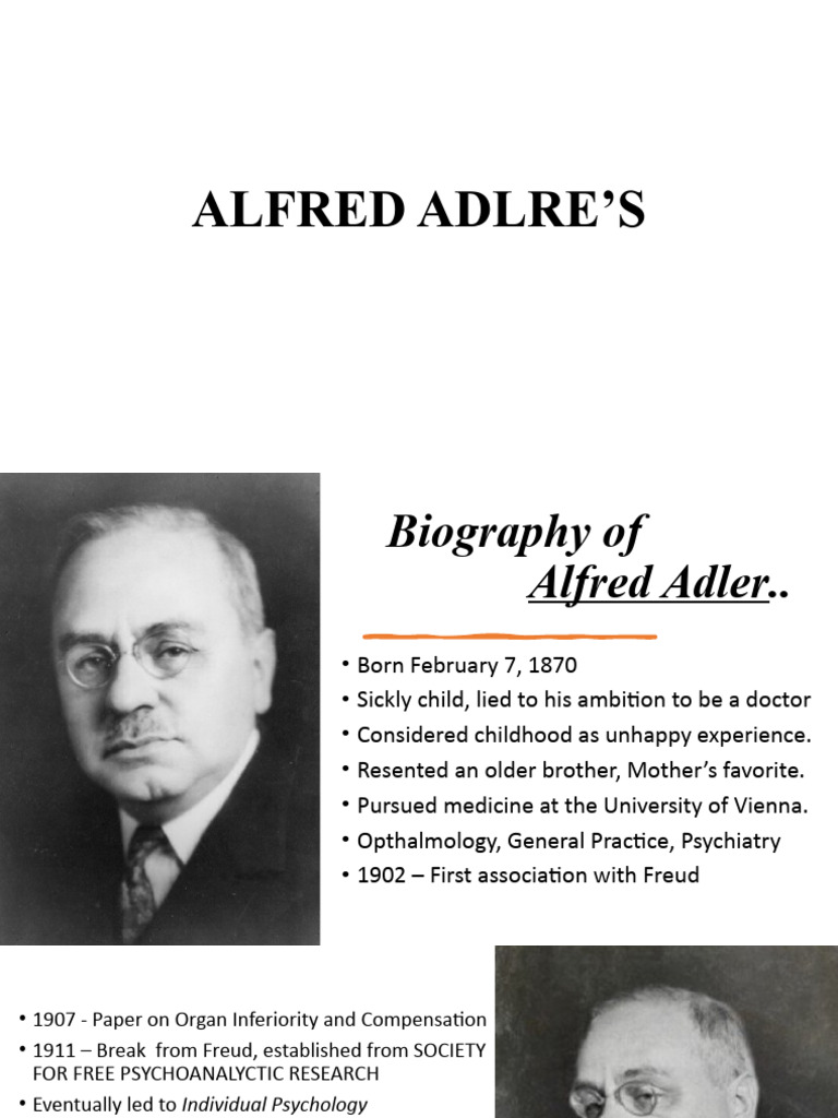 Alfred Adler: Biography and Contributions | PDF | Psychology | Cognition