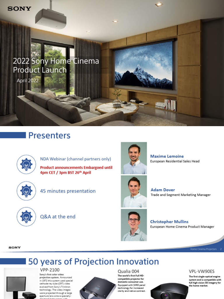 Sony 4K Projector Innovations Webinar | PDF | Display Resolution | Color