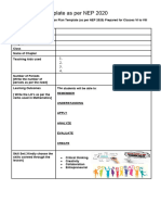 Lesson Plan Template As Per NEP 2020-2