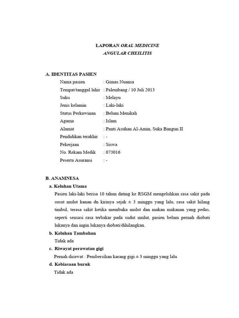 Angular Cheilitis PDF