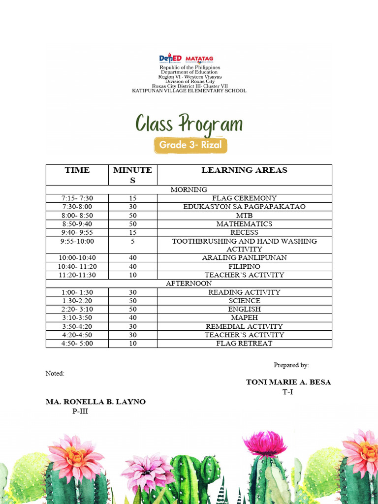 Class Program | PDF