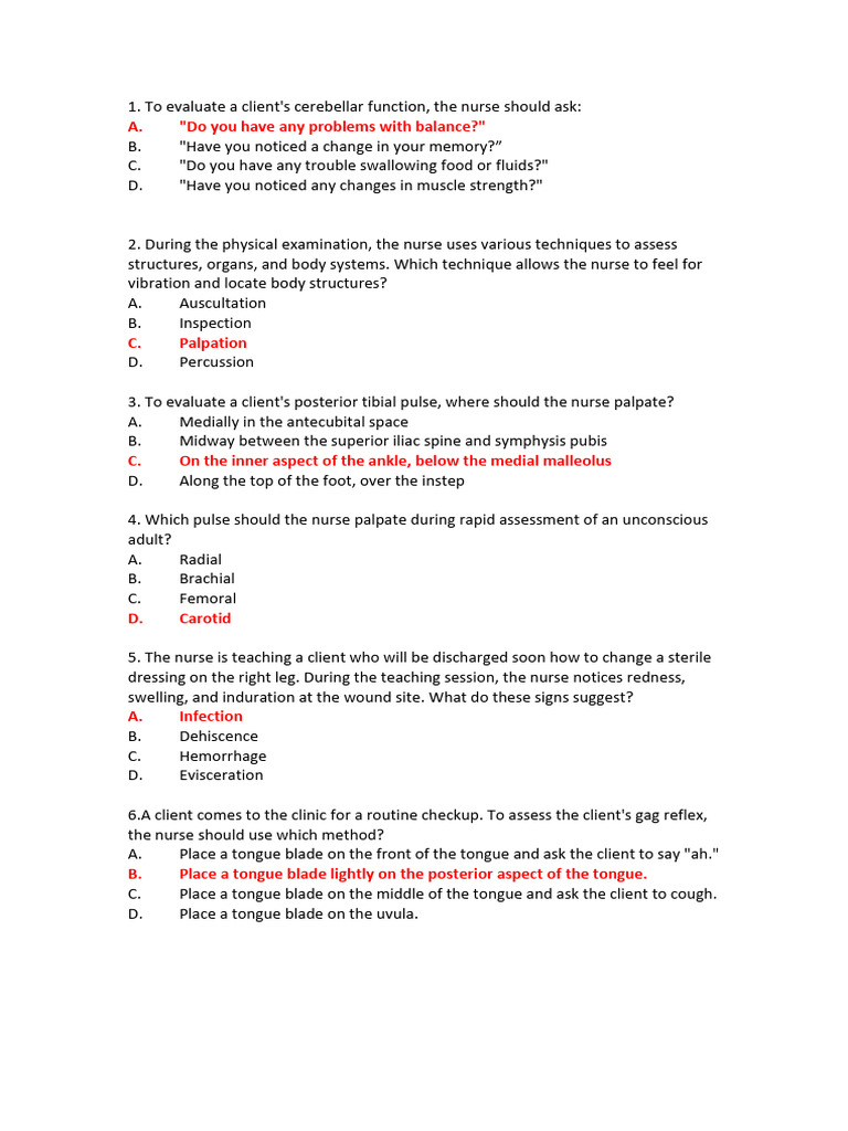 Nursing Health Assessment Techniques | PDF | Physical Examination | Pulse