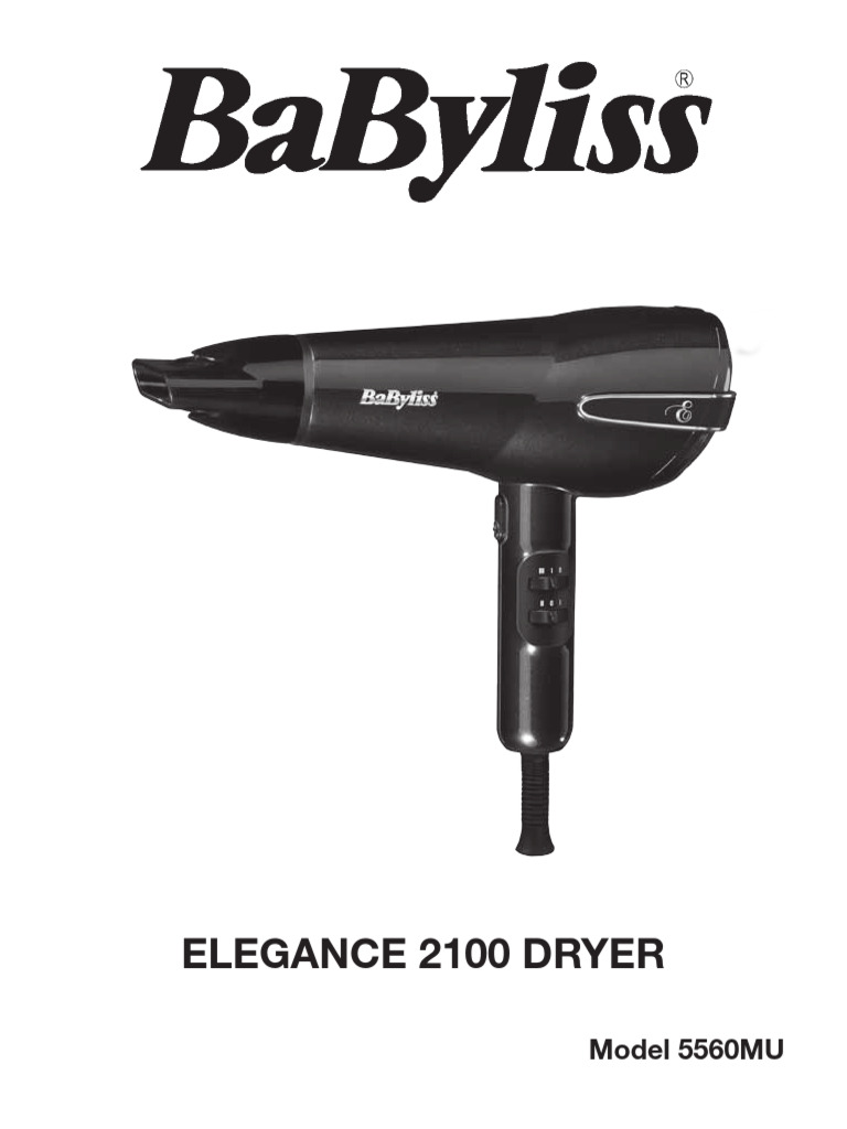 babyliss hair dryer manual 5560MU_IB PDF