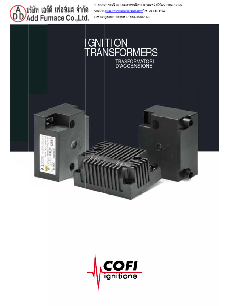 Cofi Ignitions Tre820p 4 Ignition Transformer Manual PDF