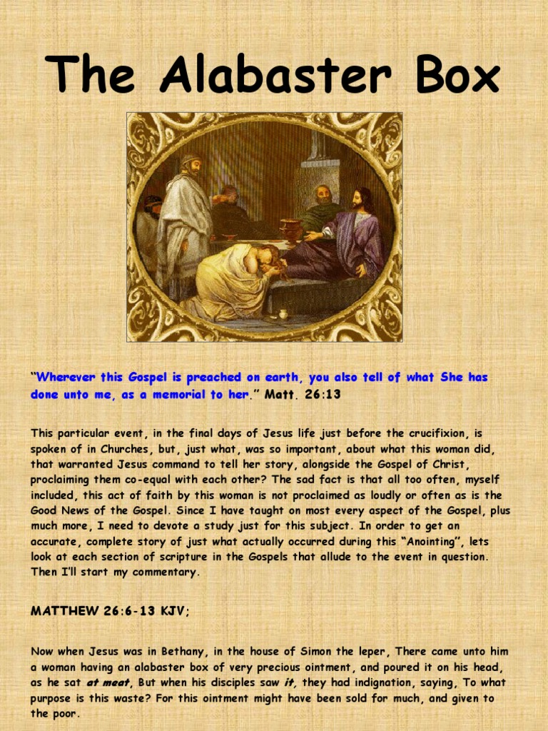 The Alabaster Box Cain And Abel Jesus