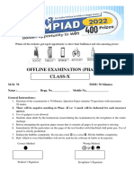 Offline Examination (Phase - Ii) : Class-X