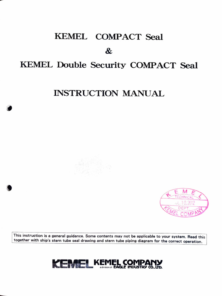 Kemel Compact Seal & Kemel Double Security Compact Seal Manual | PDF