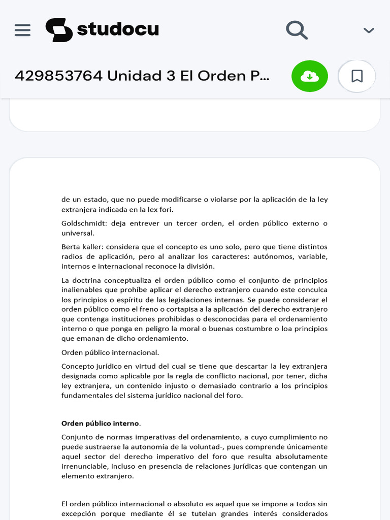 Unidad 3 El Orden Publico y El Fraude A La Ley - Orden Publico y El ...