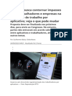 Governo Busca Contornar Impasses Entre Trabalhadores e Empresas Na Regulação de Trabalho Por Aplicativo