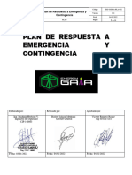 Plan de Respuesta A Emergencias y Contingencia - Teg - Ssoma