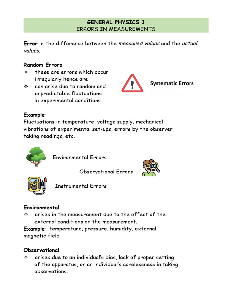Understanding Measurement Errors in Physics | PDF