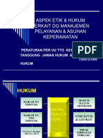 Aspek Etik & Hukum Terkait DG Manajemen Pelayanan & Asuhan Keperawatan