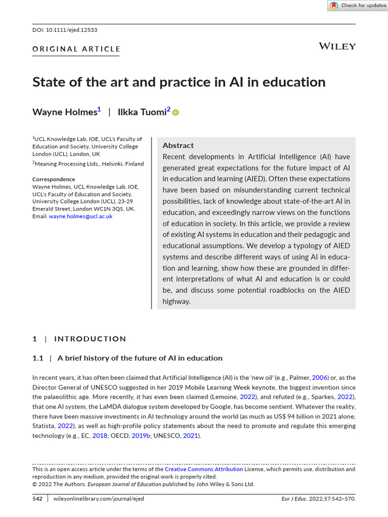 State of The Art AI Edcation | PDF | Artificial Intelligence ...