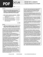 Focus5 2E Review Test 2 Units1 6 Listening Reading UoE GroupB