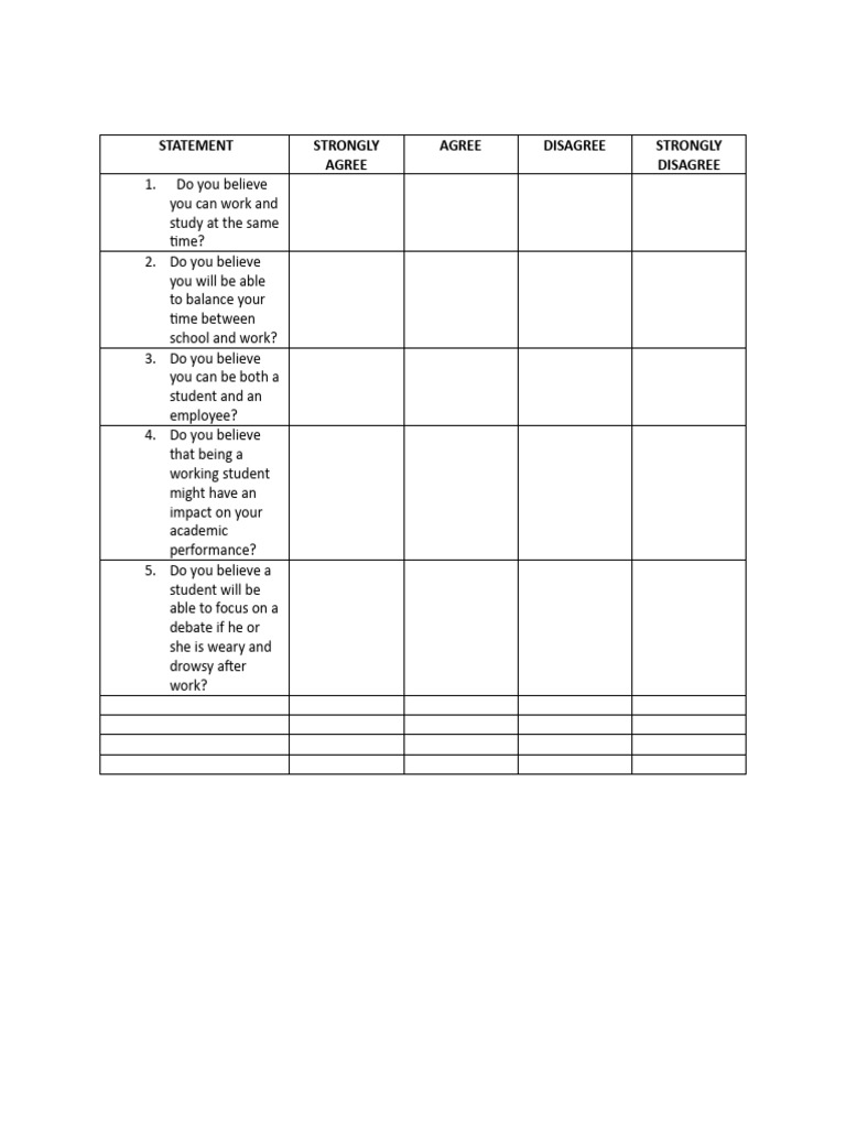 Strongly Agree Agree Disagree Strongly Disagree | PDF