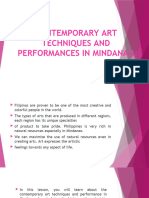 Contemporary Art Techniques and Performances in Mindanao