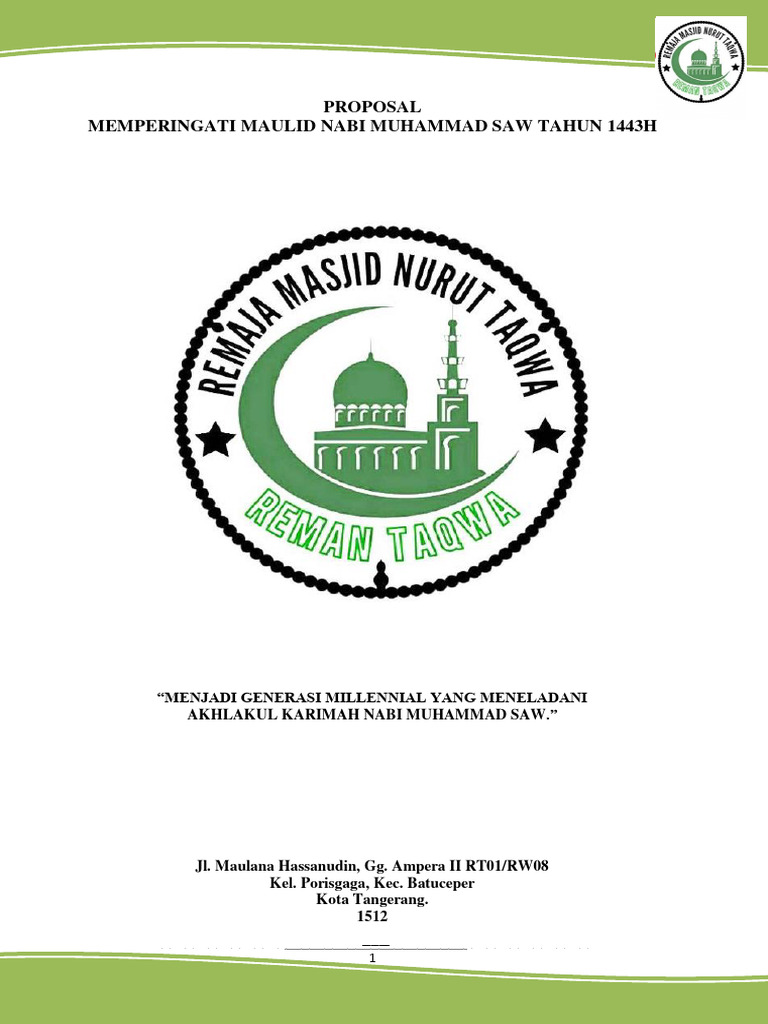 Proposal Peringatan Maulid Nabi 2021 Pdf