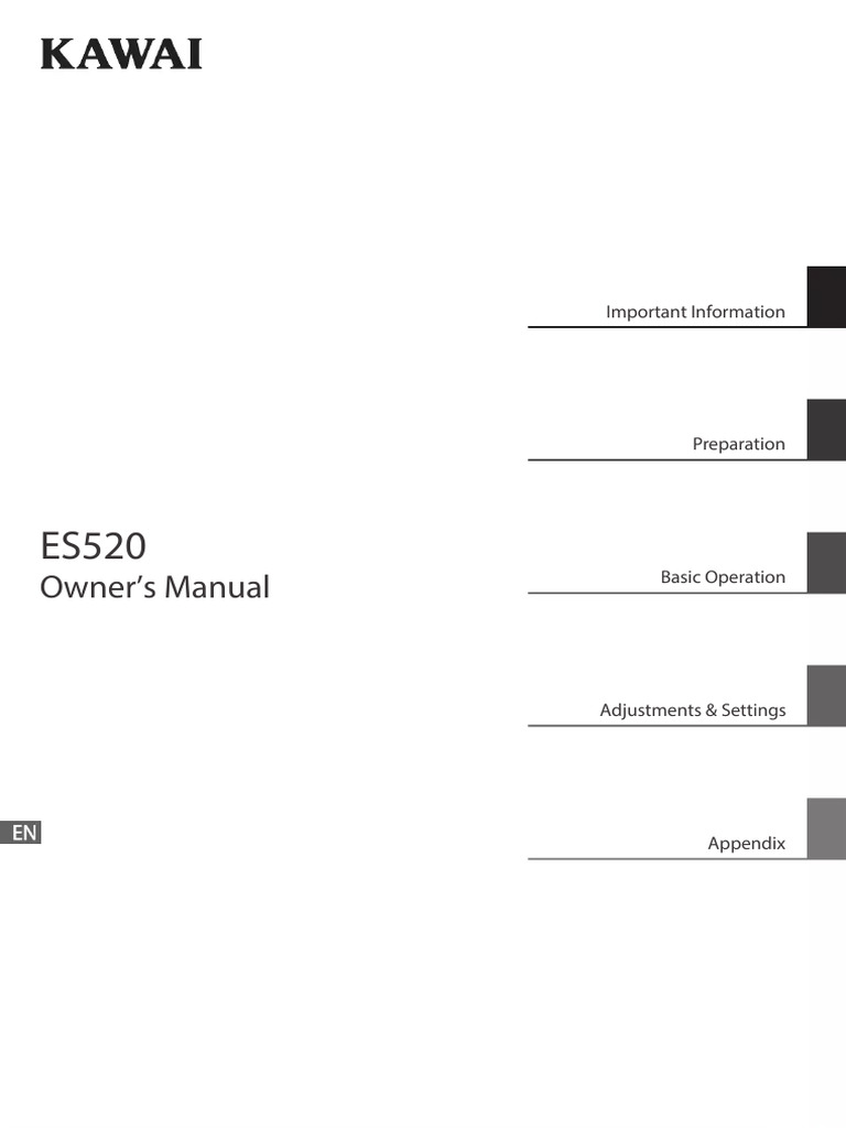 ES520 Owner's Manual: Setup & Adjustments | PDF