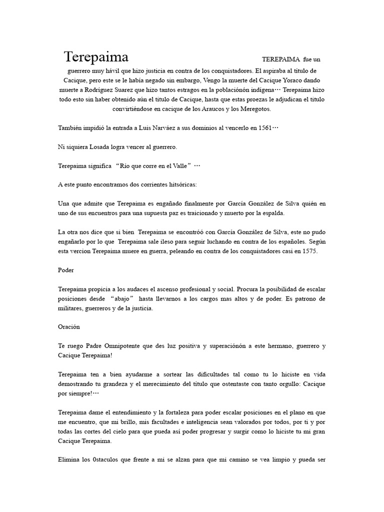 Cacique Terepaima PDF